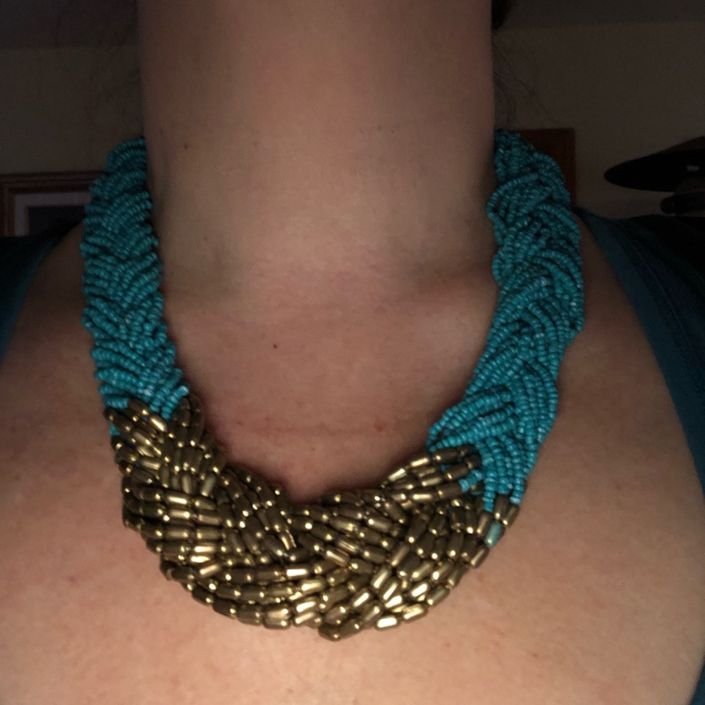 Beaded braided necklace